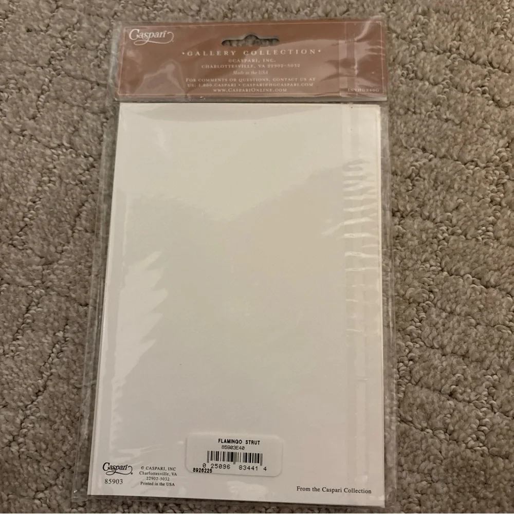 Caspari Gallery Collection Invitations 8 Cards With Envelopes Flamingo Strut
